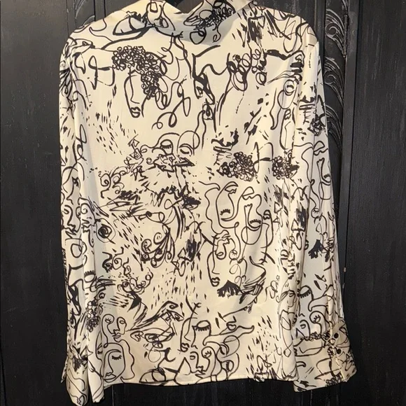 Rachel Zoe Cream and Black Abstract Shirt - Picture 11 of 11